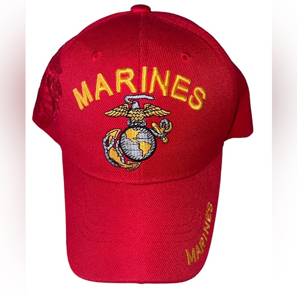 U.S. Warriors Other - NWOT U.S. Marines US Warriors  Red Ball Cap Hat Shadow Embossed Adjustable